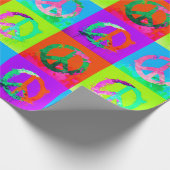 Vredesteken groovy tie dye graffiti spray verf kun cadeaupapier (Hoek)