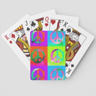 Vredesteken groovy tie dye graffiti spuitverf kuns pokerkaarten
