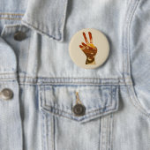 Vredesteken Hand Multi Skin Tones Pins Buttonnen Ronde Button 5,7 Cm (In situ)