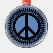 Vredesteken handen vasthouden metalen ornament (Voorkant)