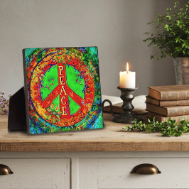 Vredesteken Hippie Leuk Bloemen Whimsical Ezel Fotoplaat