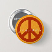 vredesteken , hippies retro ronde button 5,7 cm (Voorkant /achterkant)