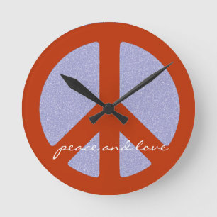 vredesteken , hippies retro ronde klok