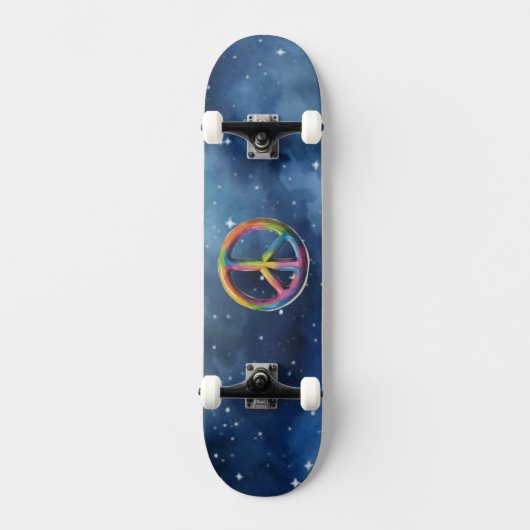 Vredesteken in de ruimte persoonlijk skateboard (Voorkant)