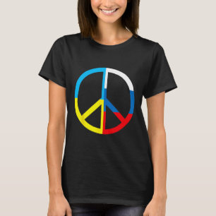 Vredesteken in Oekraïne en Russische vlag - Wereld T-shirt
