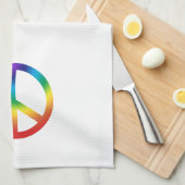 Vredesteken in regenboogkleuren theedoek (Quarter Fold)