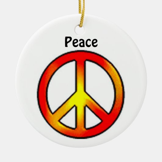 Vredesteken jaren 70 keramisch ornament (Voorkant)