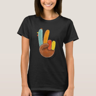 Vredesteken Kalkoen Dankbaar Voor Thanksgiving T-shirt