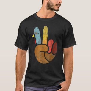 Vredesteken Kalkoen Hand Cool Thanksgiving Hippie  T-shirt