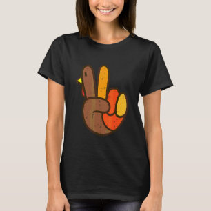 Vredesteken Kalkoen Hand Cool Thanksgiving Hippie  T-shirt