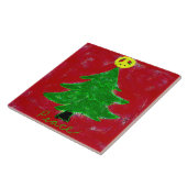 Vredesteken kerstboom Abstracte kunst Tegeltje (Zijkant)