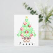 Vredesteken kerstboom feestdagenkaart (Staand voorkant)
