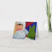 Vredesteken Kerstman Abstracte Kunst Kaart (Voorkant)