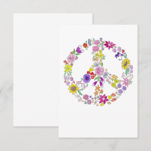 Vredesteken Leeg binnen Bedankkaart (Voorkant / Achterkant)