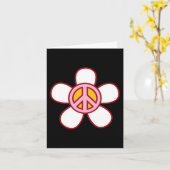 VREDESTeken LIEFDE 60s 70s Groovy Hippie Kledingst Kaart (Gele Bloem)