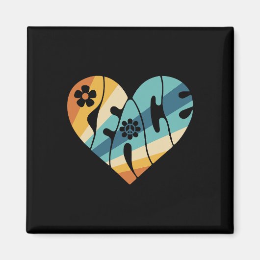 VREDESTEKEN LIEFDE 60s 70s Groovy Hippie Kostuumza Magneet (Voorkant)