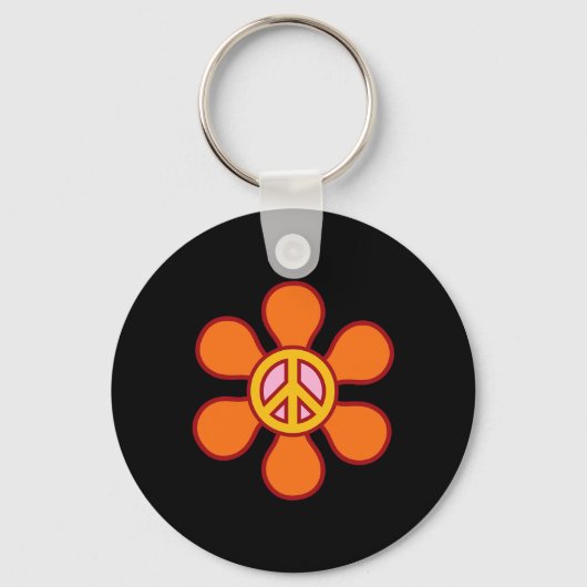 VREDESTEKEN LIEFDE 60s 70s Groovy Hippie Kostuumza Sleutelhanger (Voorkant)