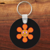 VREDESTEKEN LIEFDE 60s 70s Groovy Hippie Kostuumza Sleutelhanger (Voorkant)