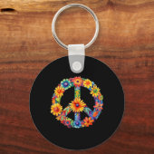 VREDESTEKEN LIEFDE 60s 70s Groovy Hippie Kostuumza Sleutelhanger (Voorkant)