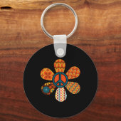 VREDESTEKEN LIEFDE 60s 70s Groovy Hippie Kostuumza Sleutelhanger (Voorkant)