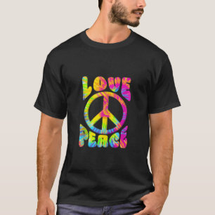Vredesteken Liefde 60s 70s Tie Dye Liefde Vrede Hi T-shirt