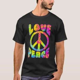 Vredesteken Liefde 60s 70s Tie Dye Liefde Vrede Hi T-shirt