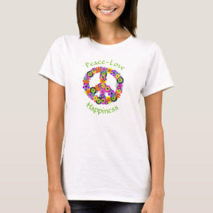 Vredesteken Liefde & Geluk op Wit T-shirt