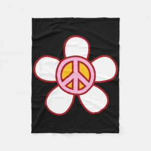 Vredesteken Liefde jaren 60 jaren 70 Groovy Hippie Fleece Deken