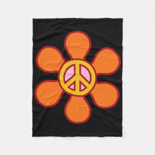 Vredesteken Liefde jaren 60 jaren 70 Groovy Hippie Fleece Deken