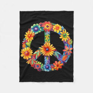 Vredesteken Liefde jaren 60 jaren 70 Groovy Hippie Fleece Deken