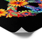 Vredesteken Liefde jaren 60 jaren 70 Groovy Hippie Poster (Hoek)