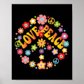 Vredesteken Liefde jaren 60 jaren 70 Groovy Hippie Poster (Voorkant)