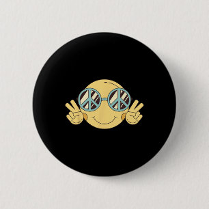 Vredesteken Liefde jaren 60 jaren 70 Groovy Hippie Ronde Button 5,7 Cm