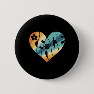 Vredesteken Liefde jaren 60 jaren 70 Groovy Hippie Ronde Button 5,7 Cm
