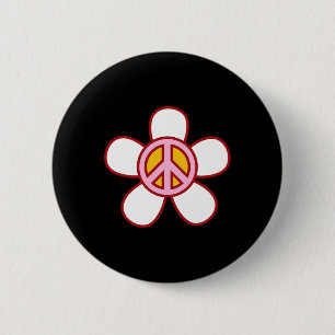 Vredesteken Liefde jaren 60 jaren 70 Groovy Hippie Ronde Button 5,7 Cm