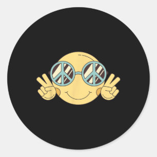 Vredesteken Liefde jaren 60 jaren 70 Groovy Hippie Ronde Sticker