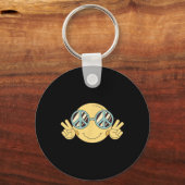 Vredesteken Liefde jaren 60 jaren 70 Groovy Hippie Sleutelhanger (Voorkant)