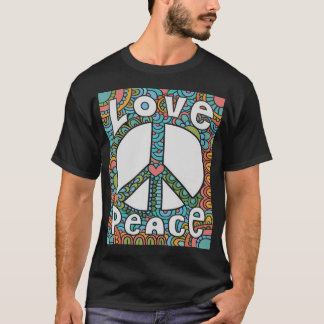 Vredesteken Liefde T Shirt 60s 70s Tie Dye Hippie