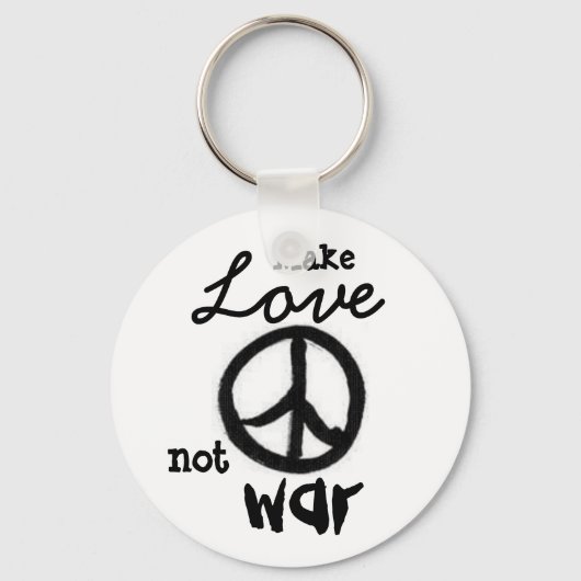 vredesteken, Make, Love, not, war - Gepersonalisee Sleutelhanger (Voorkant)