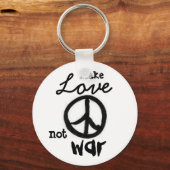 vredesteken, Make, Love, not, war - Gepersonalisee Sleutelhanger (Voorkant)