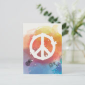 Vredesteken met waterverf briefkaart (Staand voorkant)