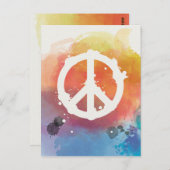 Vredesteken met waterverf briefkaart (Voorkant / Achterkant)