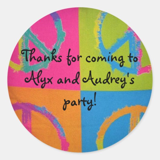 Vredesteken motief rond sticker (Voorkant)