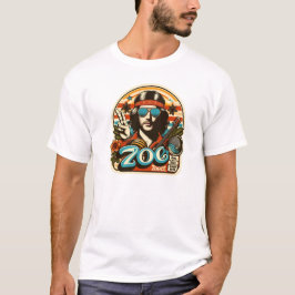 Vredesteken Muzikant-Retro jaren 70 Stijl T-shirt