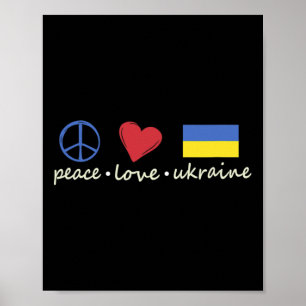 Vredesteken Oekraïne Kleuren Retro Vintage Look Poster