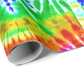 Vredesteken op Kleurrijke Tie Dye Hippie Stijl Cadeaupapier (Rol Hoek)
