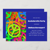 Vredesteken Patroon Groovy Sixties Bachelorette Kaart (Voorkant / Achterkant)