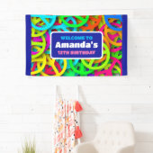 Vredesteken Patroon Groovy Sixties Verjaardag Welk Spandoek (Insitu)