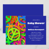 Vredesteken Patroon Groovy Sixties Vibe Baby showe Kaart (Voorkant / Achterkant)