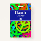 Vredesteken patroon Groovy Sixties Vibe Badge (Achterkant)